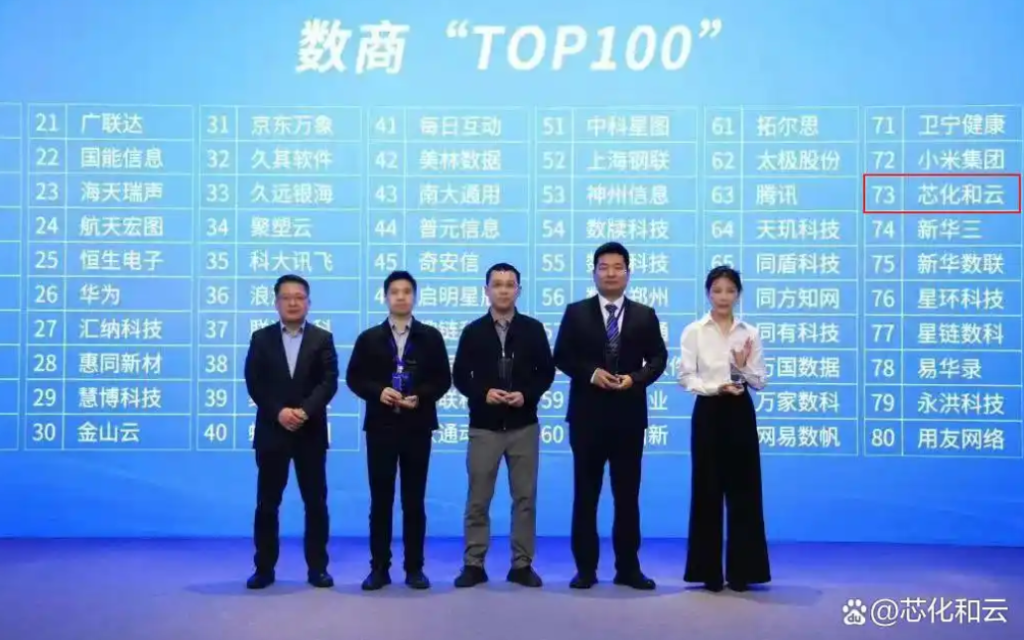 芯化和云入选2025“数商TOP100”榜单